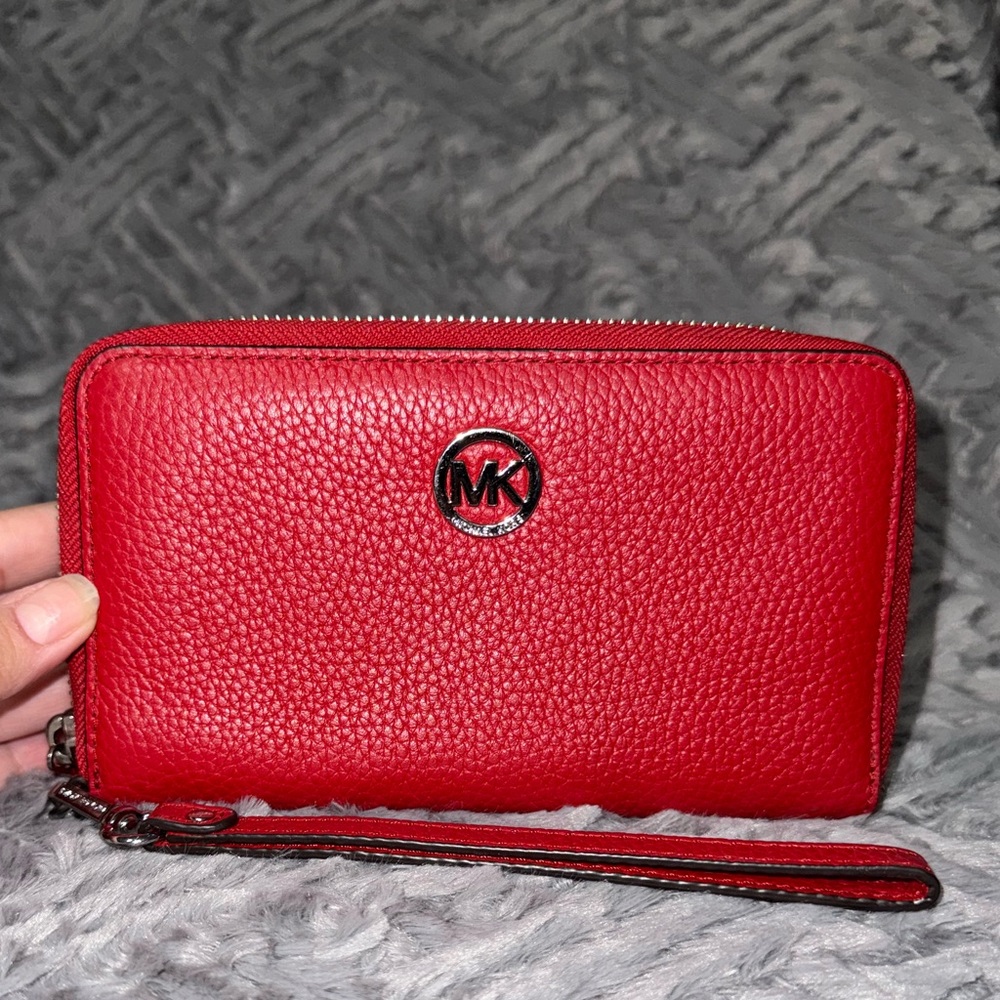 Michael Kors Zip Around Wallet - Red